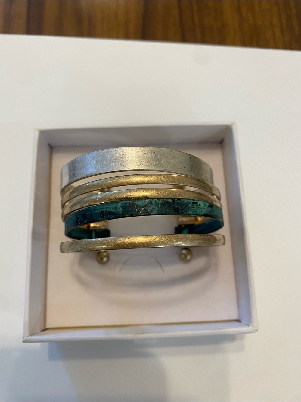 Multi-Row Turquoise and Gold Cuff Bracelet - Women Jewelry